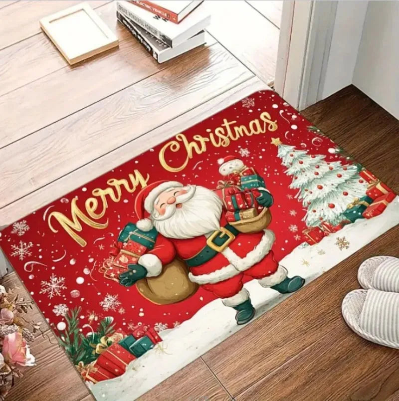 Christmas Crystal Velvet Floor Mat