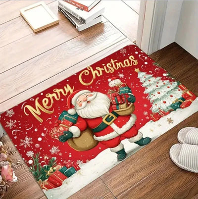 Christmas Crystal Velvet Floor Mat