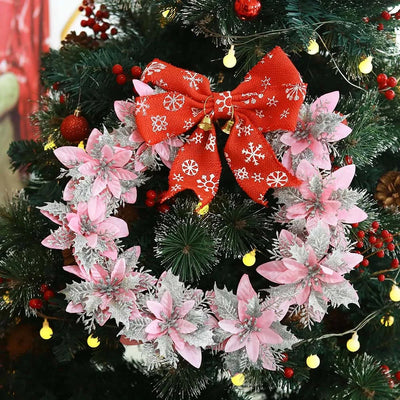 Glitter Artificial Flowers for Christmas Tree