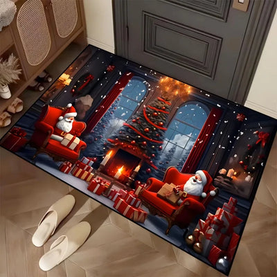 Red Santa Claus  Door Mat