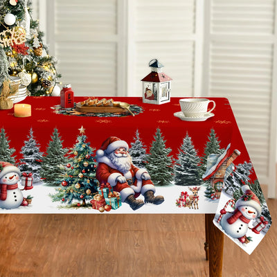 Santa Snowman Table Cover