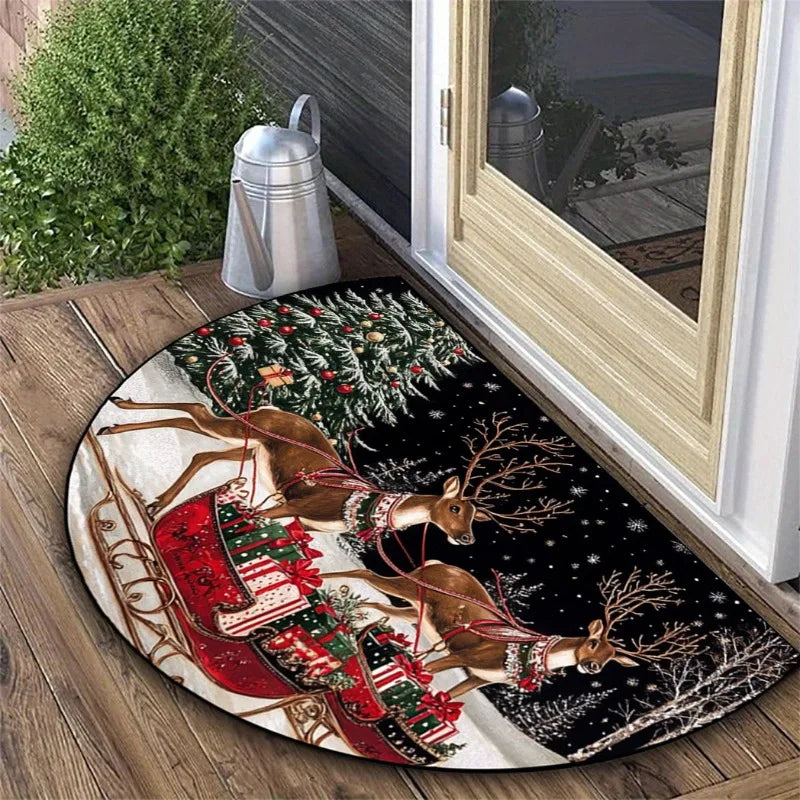 Red Santa Claus  Door Mat