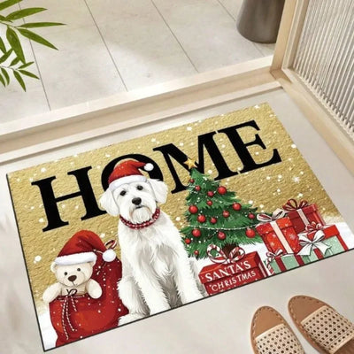 Christmas Crystal Velvet Floor Mat
