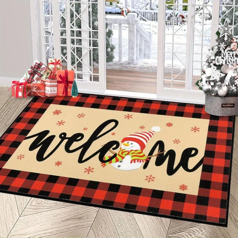 Red Santa Claus  Door Mat