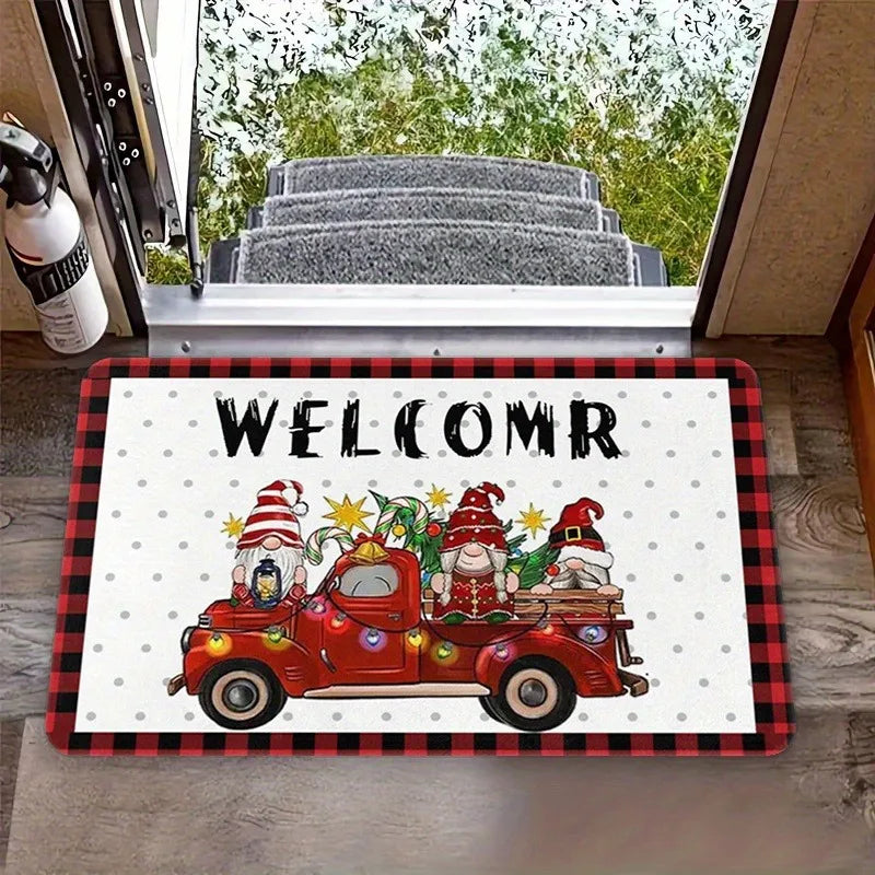 Red Santa Claus  Door Mat