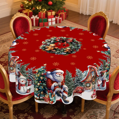Santa Snowman Table Cover
