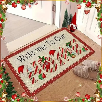 Red Santa Claus  Door Mat
