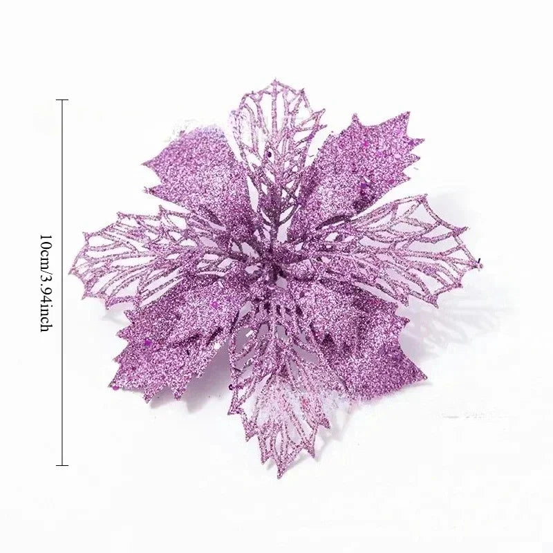 Glitter Christmas Flowers Xmas Tree