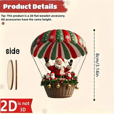 Santa Claus  Wooden Hot Air Balloon