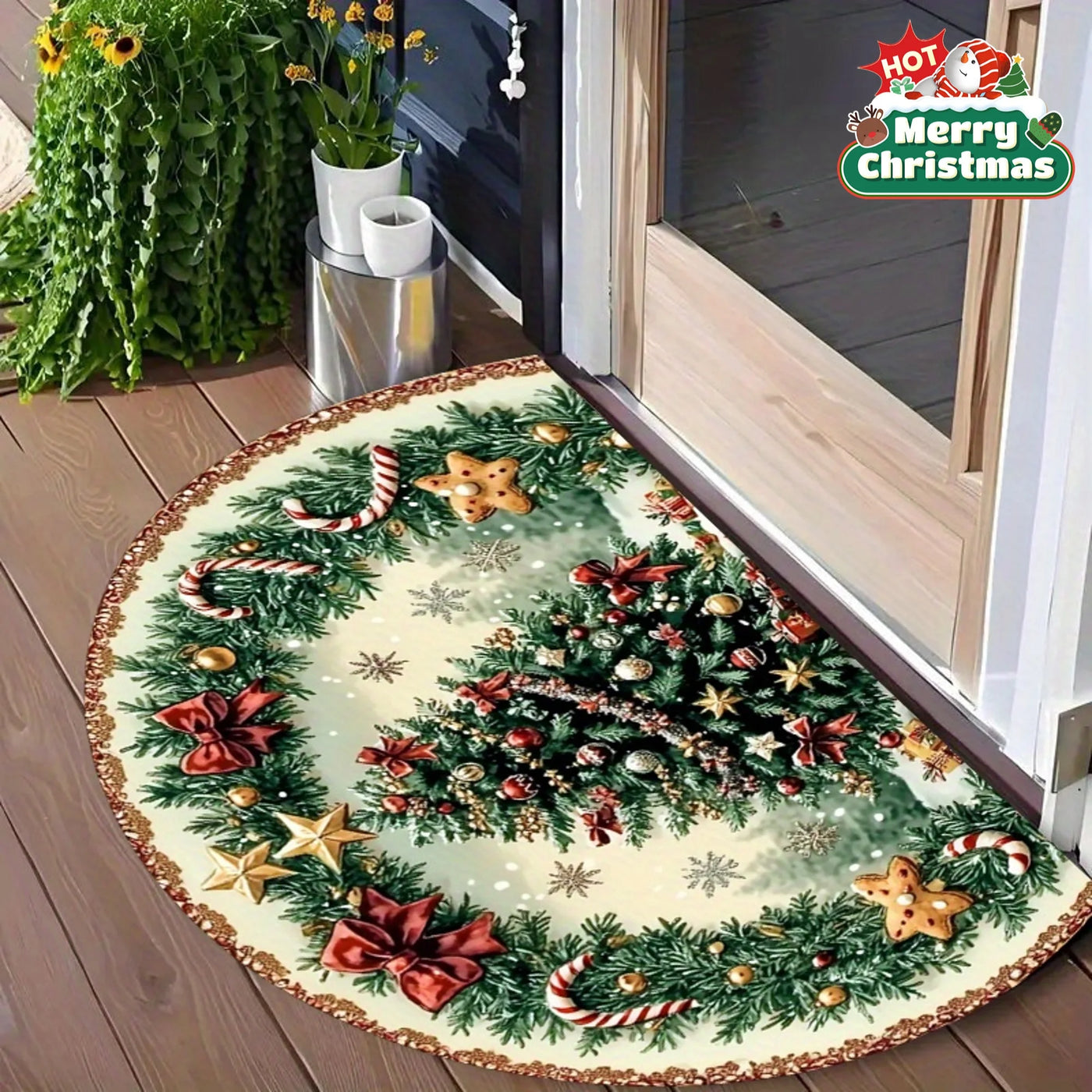 Festive Decorative Half Round Doormat