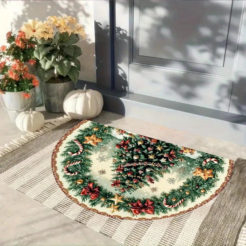 Festive Decorative Half Round Doormat