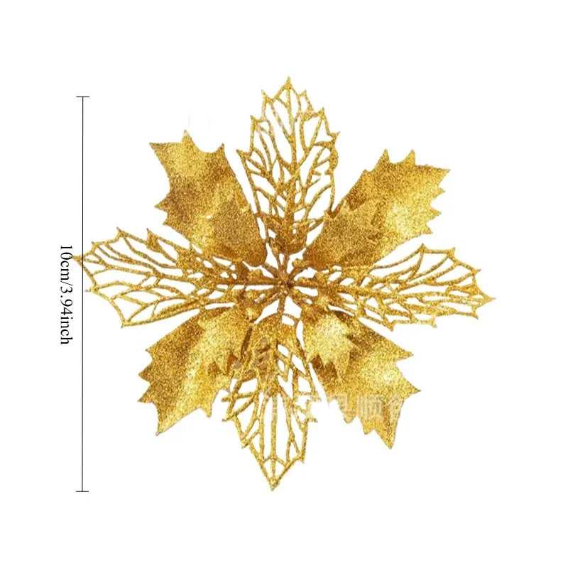 Glitter Christmas Flowers Xmas Tree