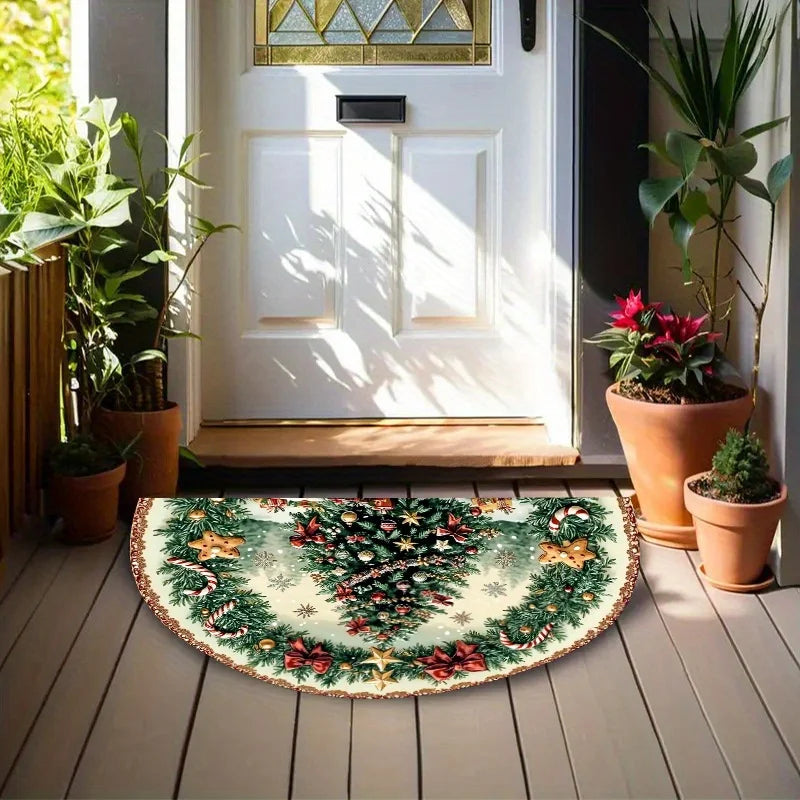 Festive Decorative Half Round Doormat