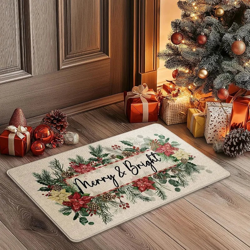 Red Santa Claus  Door Mat
