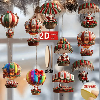 Santa Claus  Wooden Hot Air Balloon