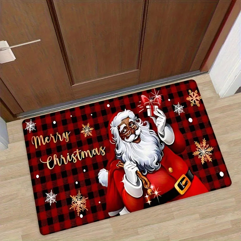 Red Santa Claus  Door Mat
