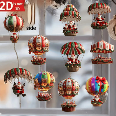 Santa Claus  Wooden Hot Air Balloon