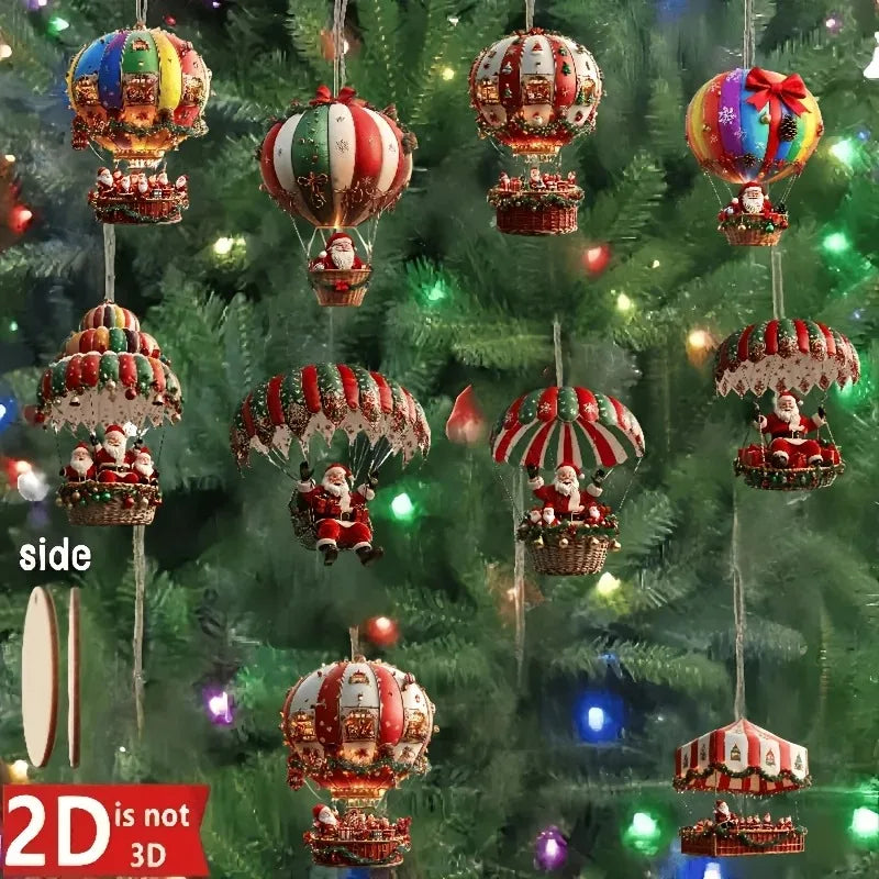 Santa Claus  Wooden Hot Air Balloon