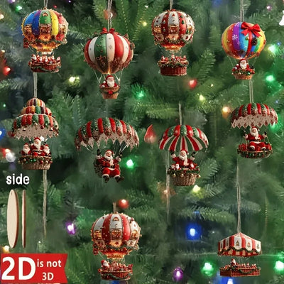 Santa Claus  Wooden Hot Air Balloon