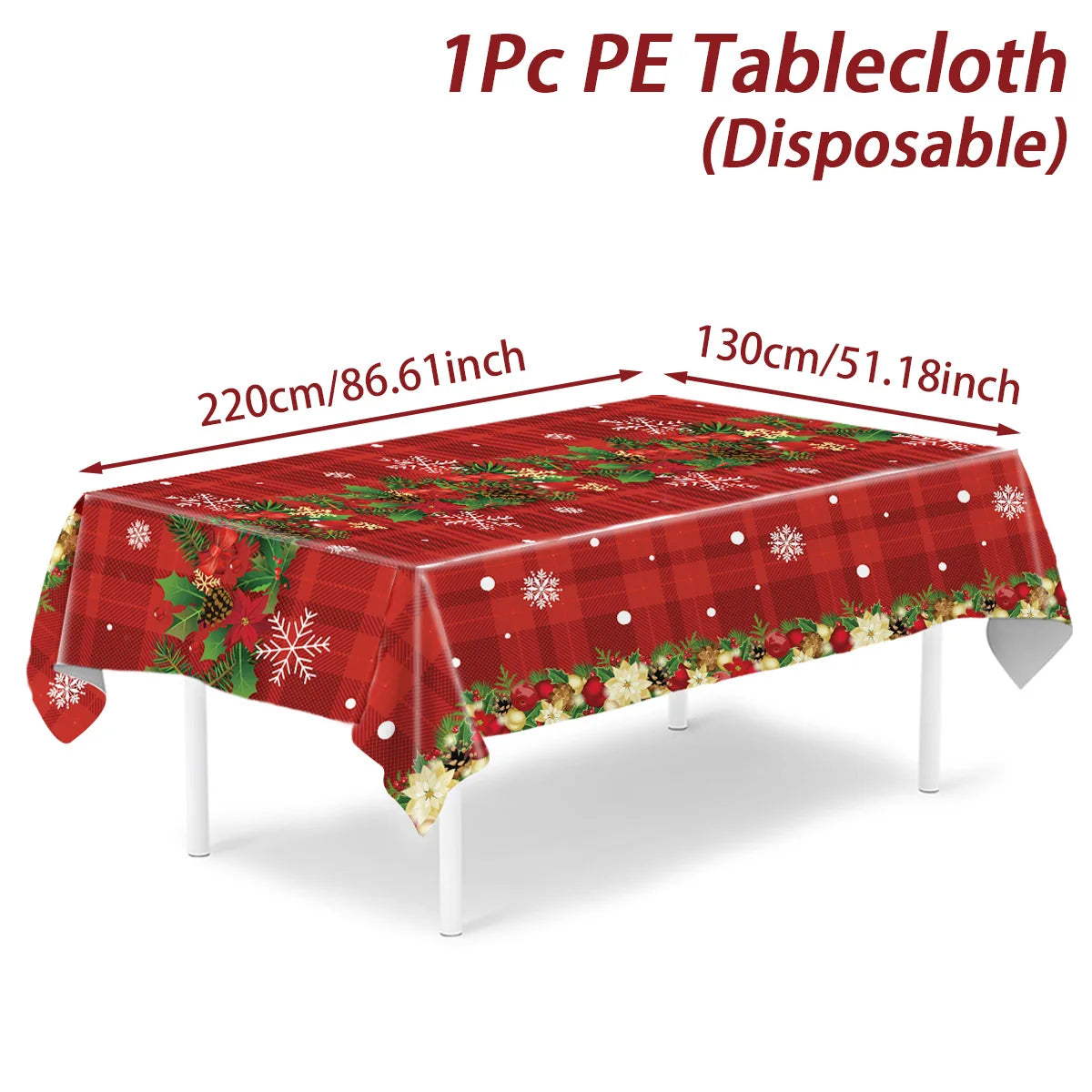 Snowflake Plastic Tablecloth