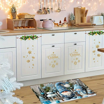 Christmas Blue Snowman Doormat