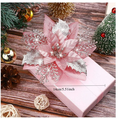 Glitter Christmas Flowers Xmas Tree