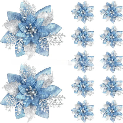 Glitter Christmas Flowers Xmas Tree