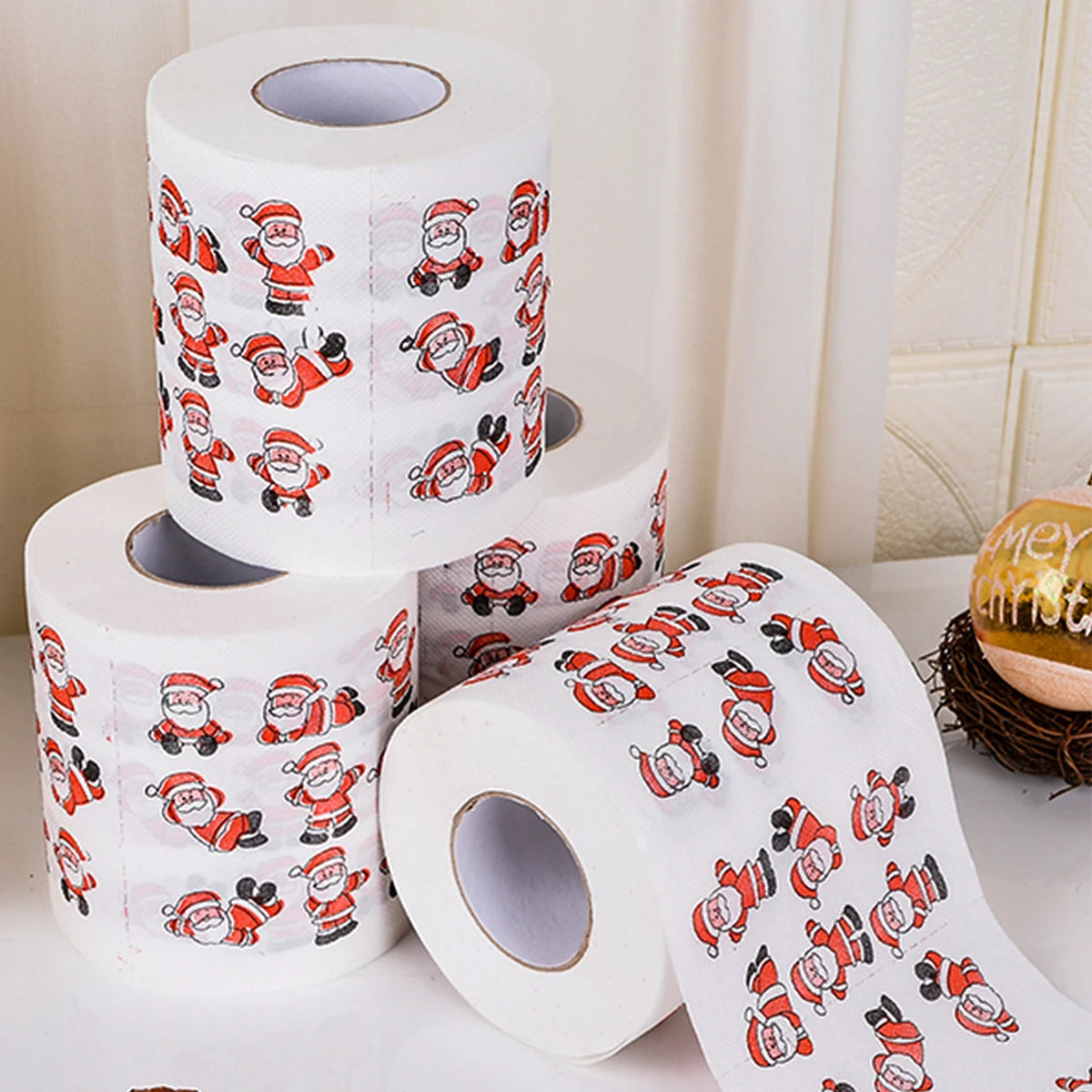 Christmas Santa Claus Bath  Roll Paper