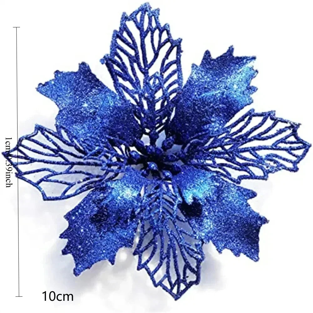 Glitter Christmas Flowers Xmas Tree